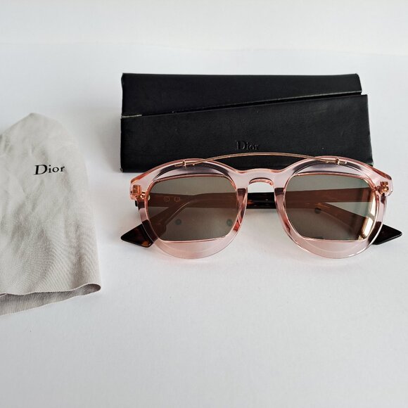 Christian Dior Mania 1 Sunglasses in rose gold and pink with brown lenses - Picture 16 of 16